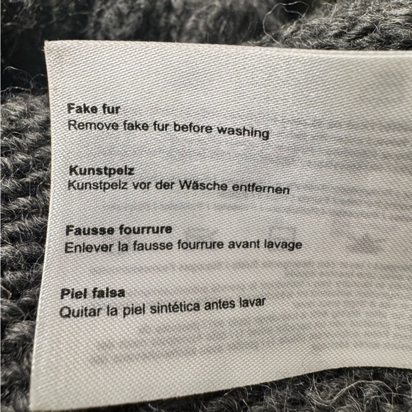 Esprit Faux Fur Collar Wrap Grey Knit Cardigan Belted Size Small - Picture 12 of 14